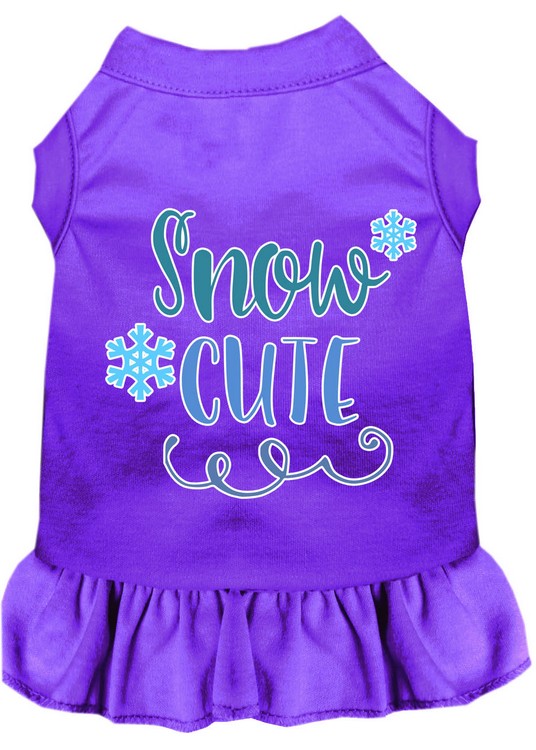 Snow Cute Screen Print Dog Dress Purple XXXL